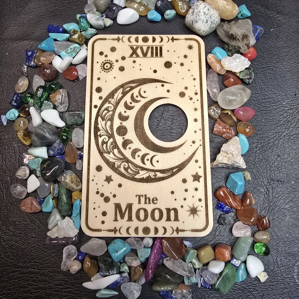 The Moon Tarot Card Crystal Sphere Stand